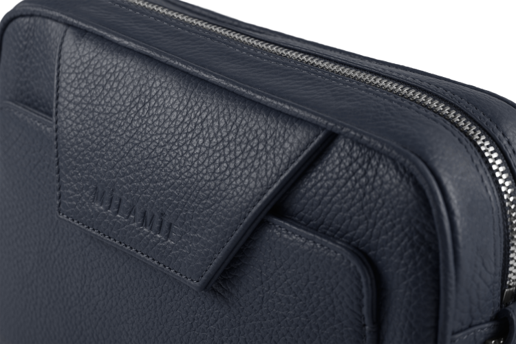 LEA torebka skórzana na ramię granat nocny detal zapięcia – MILAMIE Warsaw