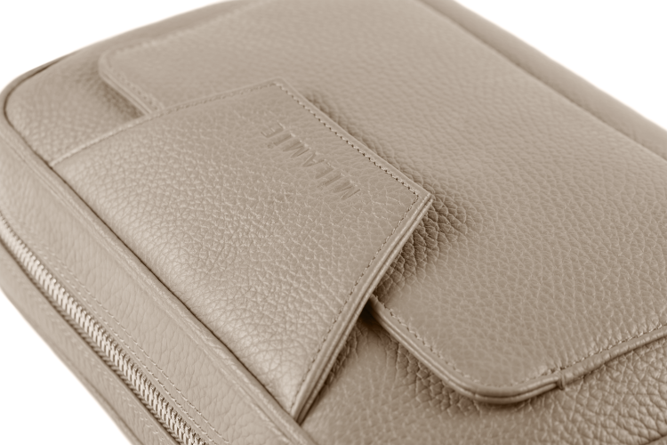 LEA torebka skórzana na ramię beż piaskowa detal zapięcia – MILAMIE Warsaw