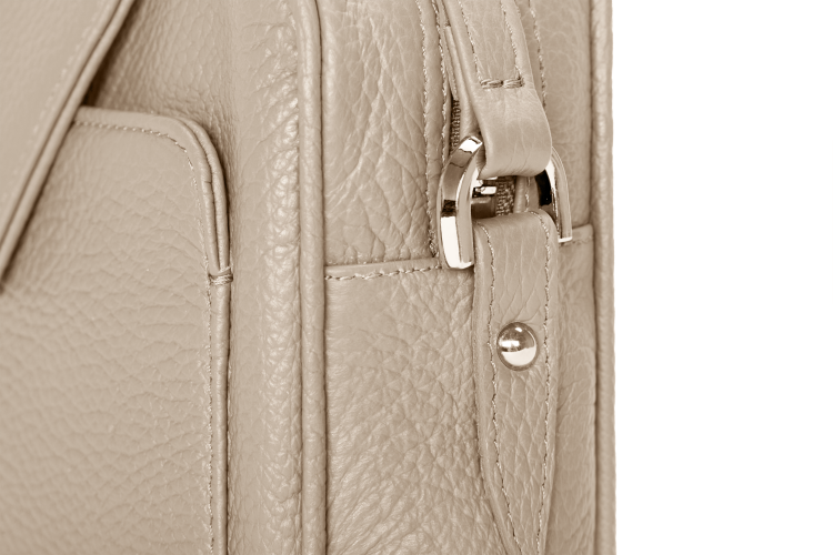 LEA torebka skórzana na ramię beż piaskowa detal zapięcia – MILAMIE Warsaw