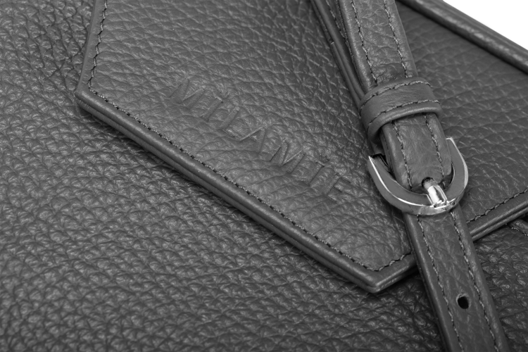 LEA torebka skórzana na ramię antracyt detal zapięcia – MILAMIE Warsaw