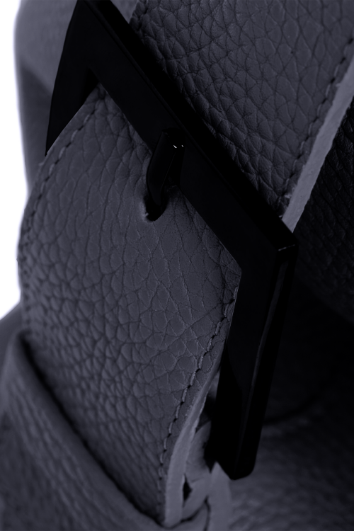 VIVIANE torebka skórzana na ramię granat nocny detal zapięcia – MILAMIE Warsaw