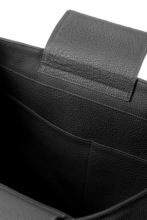 VIVIANE torebka skórzana na ramię antracyt wnętrze – MILAMIE Warsaw