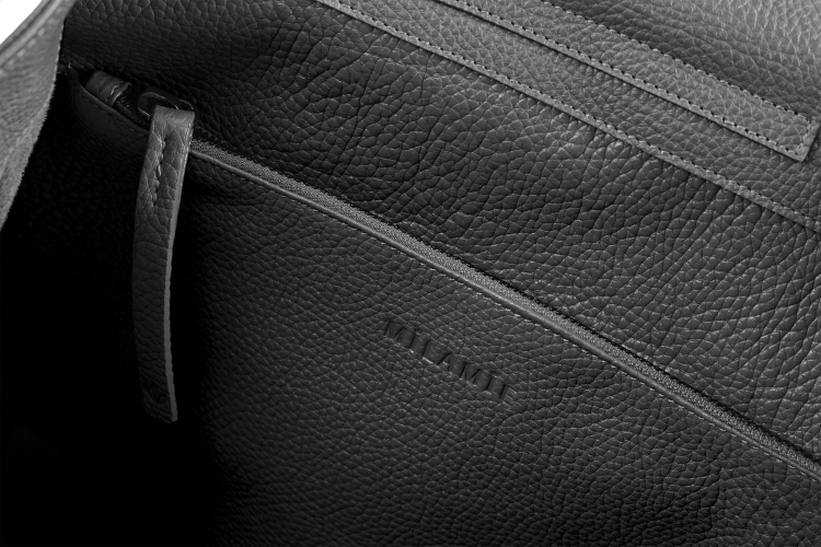 VIVIANE torebka skórzana na ramię antracyt detal zapięcia – MILAMIE Warsaw