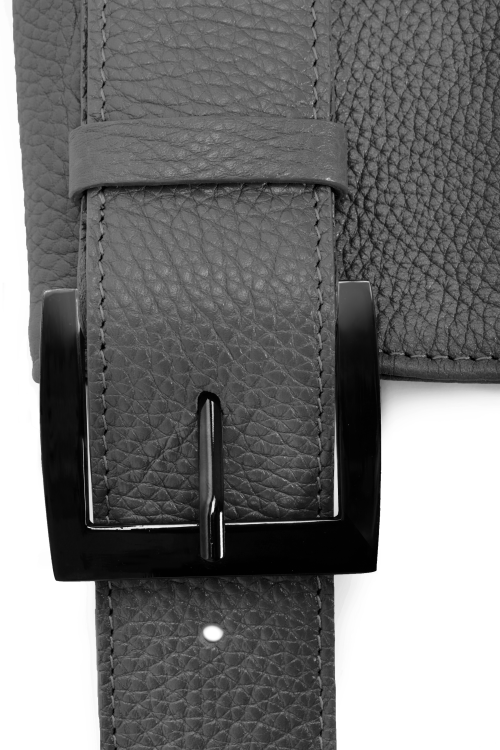 VIVIANE torebka skórzana na ramię antracyt detal zapięcia – MILAMIE Warsaw