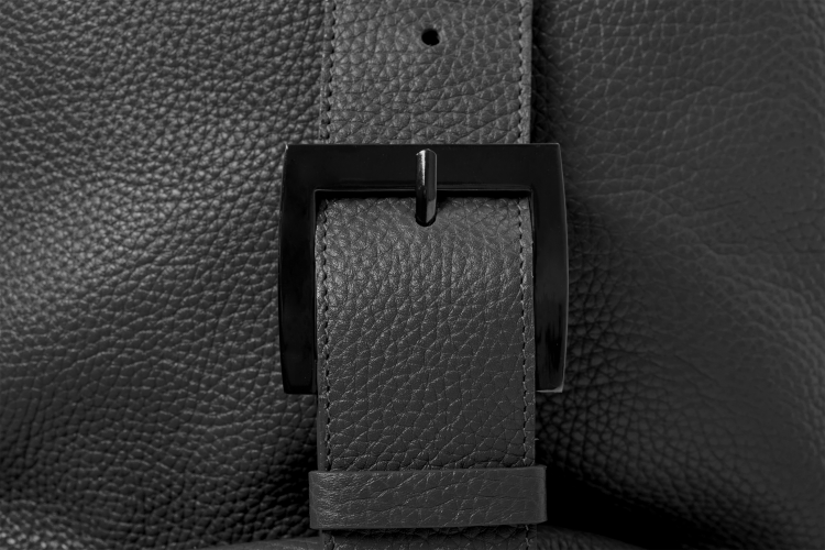 VIVIANE torebka skórzana na ramię antracyt detal zapięcia – MILAMIE Warsaw