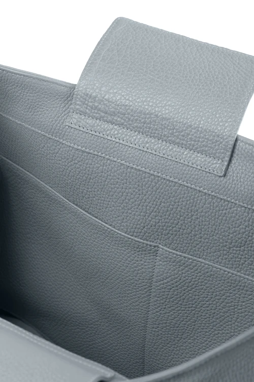 VIVIANE torebka skórzana na ramię gołębia szarość wnętrze – MILAMIE Warsaw