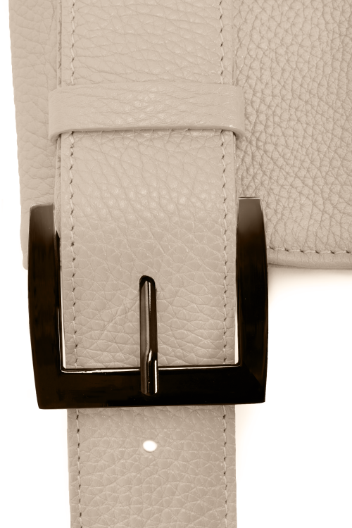 VIVIANE torebka skórzana na ramię beż piaskowa detal zapięcia – MILAMIE Warsaw