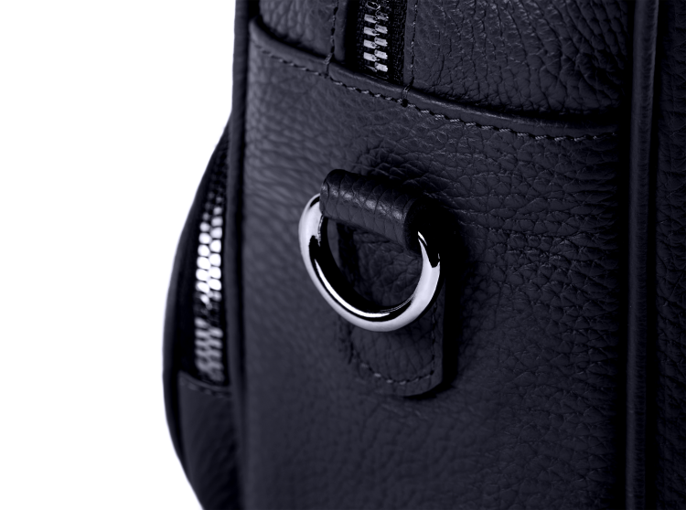 ALICE torebka skórzana na ramię granat nocny detal zapięcia – MILAMIE Warsaw