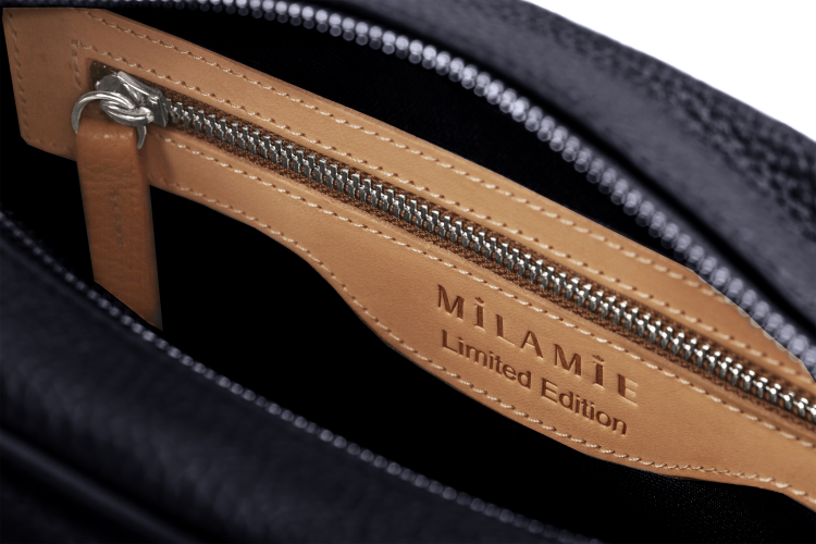 ALICE torebka skórzana na ramię granat nocny wnętrze – MILAMIE Warsaw