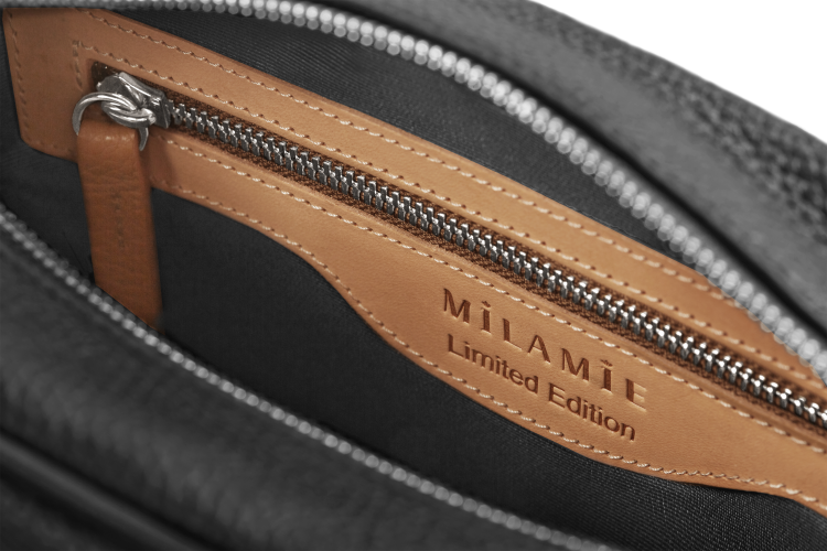 ALICE torebka skórzana na ramię antracyt wnętrze – MILAMIE Warsaw