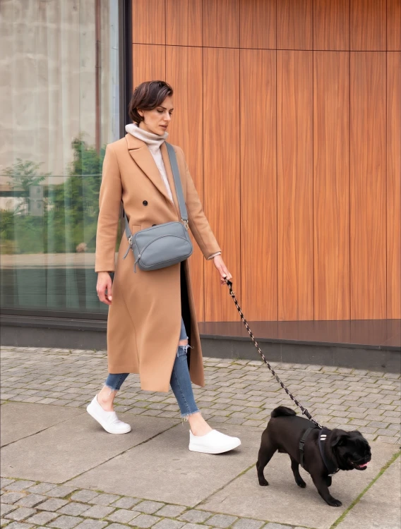 ALICE torebka skórzana na ramię gołębia szarość – MILAMIE Warsaw