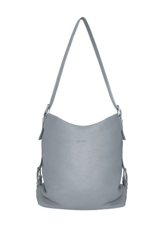 VIVIANE torebka skórzana na ramię gołębia szarość – MILAMIE Warsaw