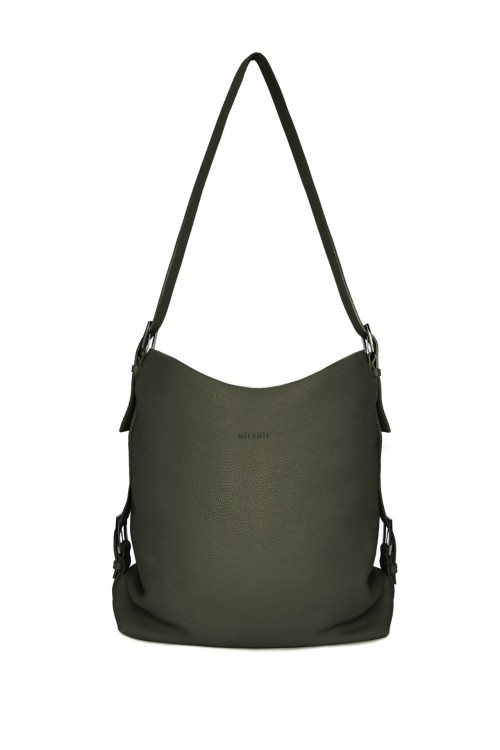 VIVIANE torebka skórzana na ramię zieleń oliwkowa – MILAMIE Warsaw