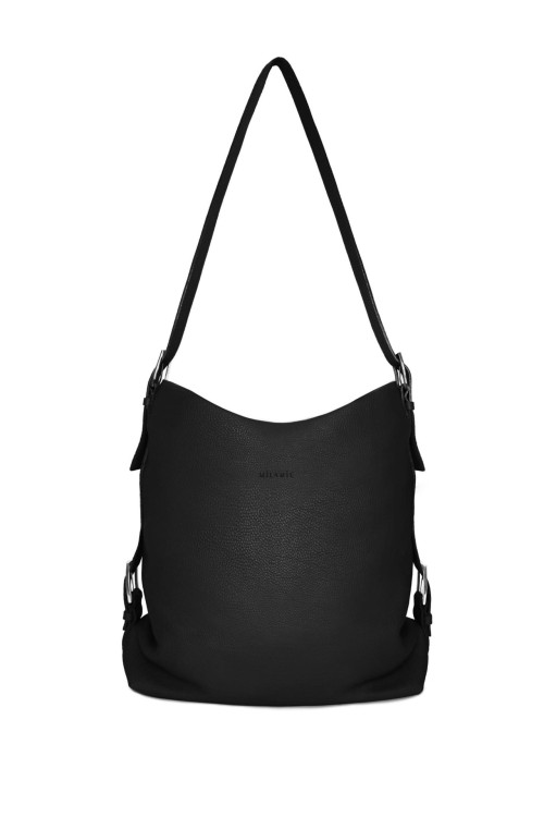 VIVIANE torebka skórzana na ramię czerń  – MILAMIE Warsaw