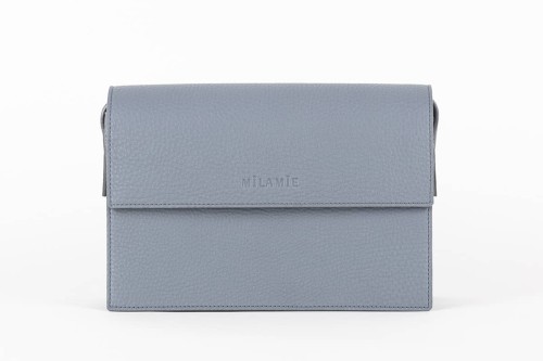 GLORIA torebka skórzana na ramię szary – MILAMIE Warsaw