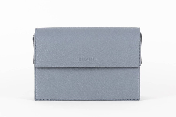 GLORIA torebka skórzana na ramię szary – MILAMIE Warsaw