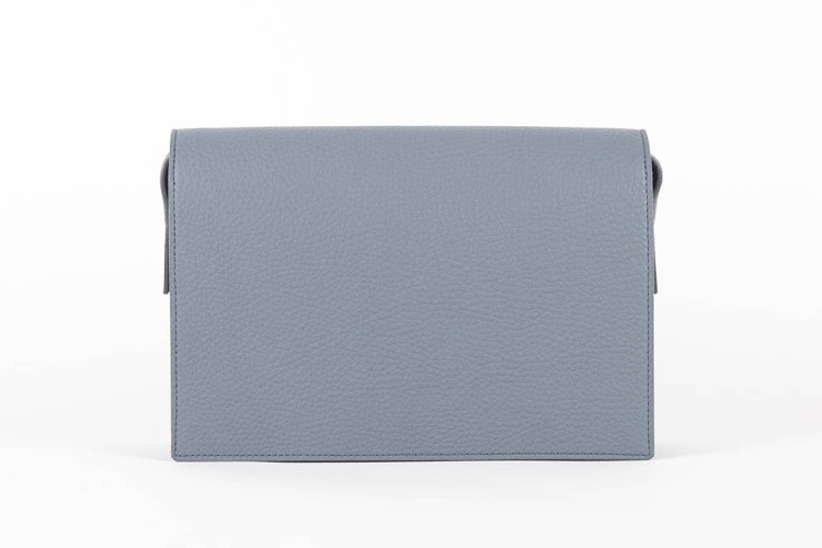 GLORIA torebka skórzana na ramię szary widok z tyłu – MILAMIE Warsaw