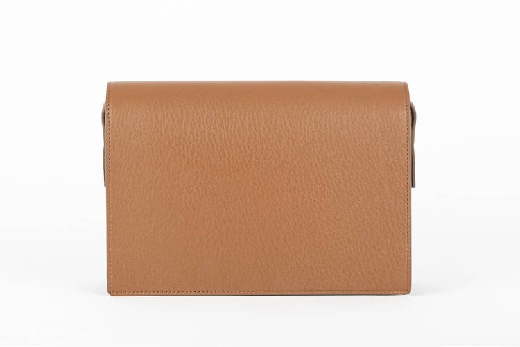 GLORIA torebka skórzana na ramię brązowy widok z tyłu – MILAMIE Warsaw