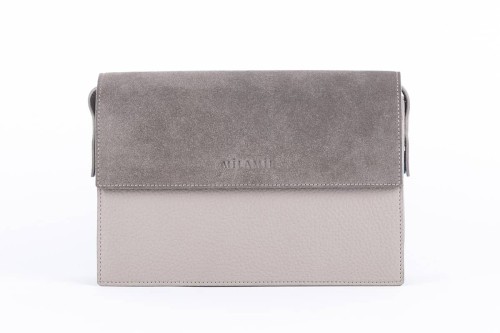 GLORIA torebka skórzana na ramię beżowy welur – MILAMIE Warsaw