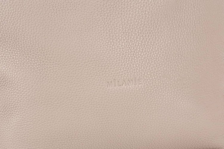 NINA shopper skórzany damski beż piaskowa detal – MILAMIE Warsaw