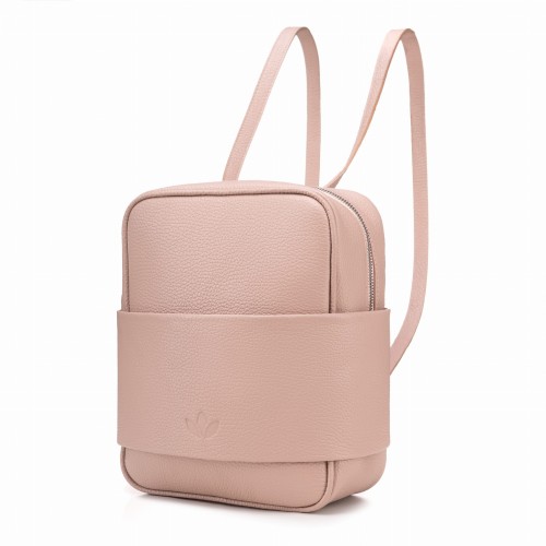 MAYA torebka skórzana na ramię róż pudrowy widok z boku – MILAMIE Warsaw