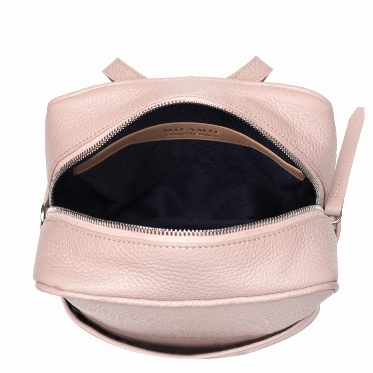 MAYA torebka skórzana na ramię róż pudrowy wnętrze – MILAMIE Warsaw