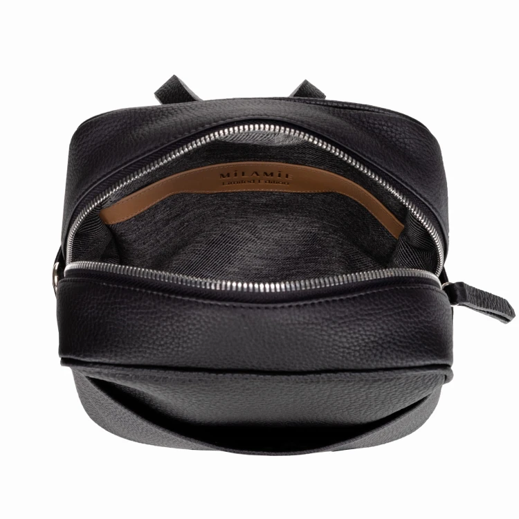 MAYA torebka skórzana na ramię czerń wnętrze – MILAMIE Warsaw