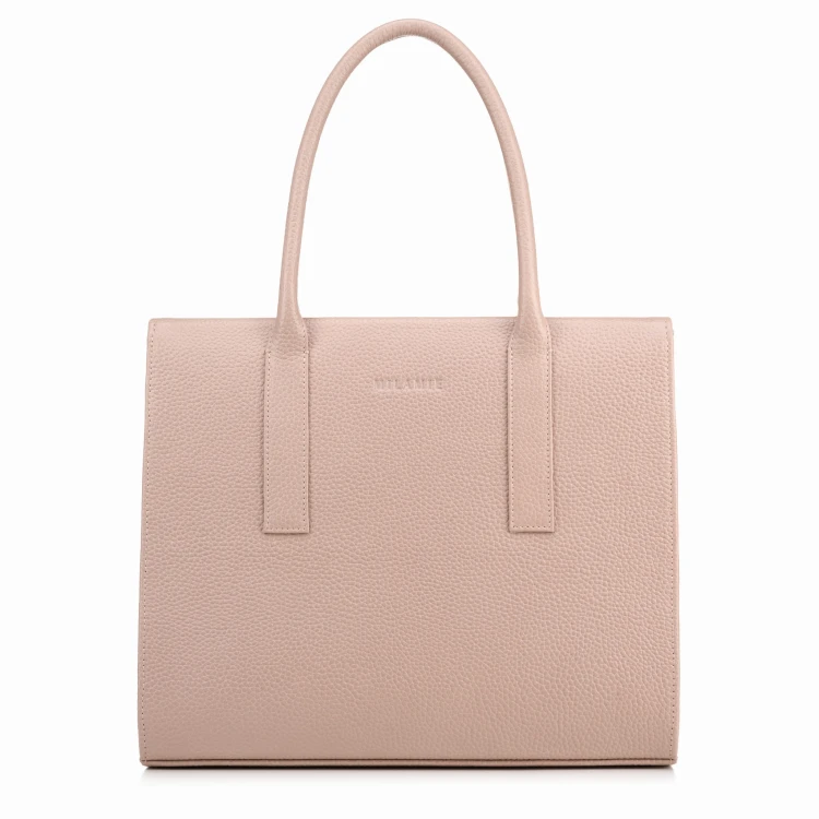 AUDREY shopper skórzany damski róż pudrowy – MILAMIE Warsaw