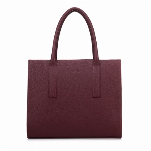 AUDREY shopper skórzany damski bordo – MILAMIE Warsaw