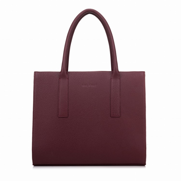 AUDREY shopper skórzany damski bordo – MILAMIE Warsaw