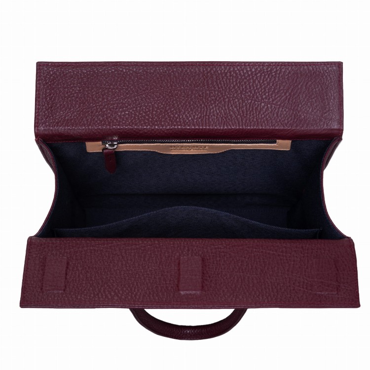 AUDREY shopper skórzany damski bordo wnętrze – MILAMIE Warsaw