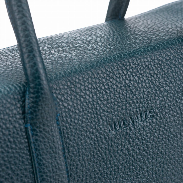 AUDREY shopper skórzany damski turkus głęboki detal zapięcia – MILAMIE Warsaw