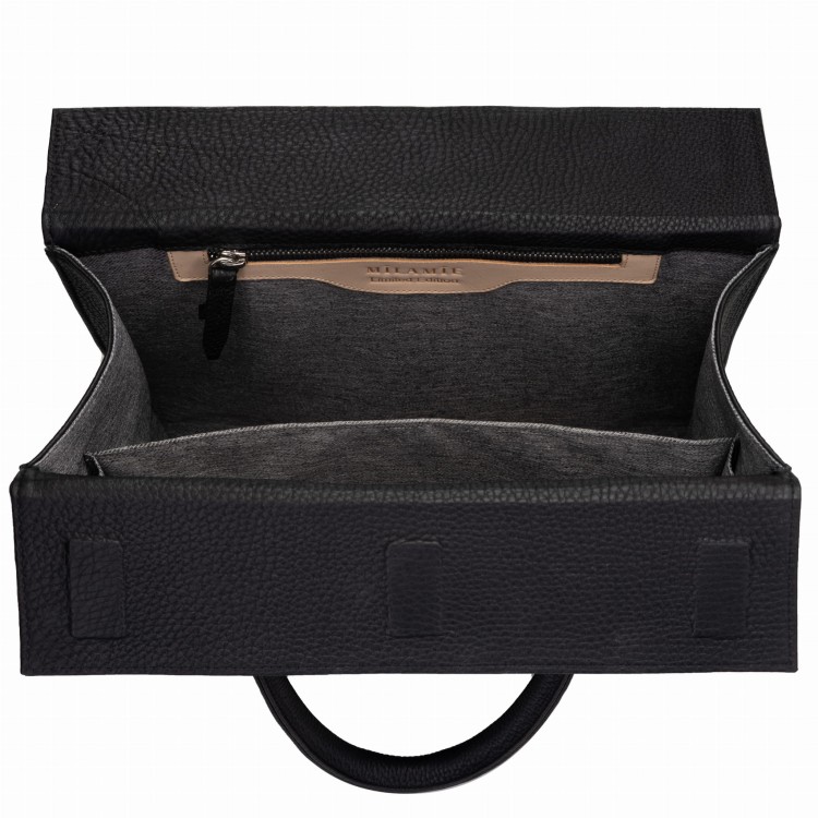 AUDREY shopper skórzany damski czerń wnętrze – MILAMIE Warsaw