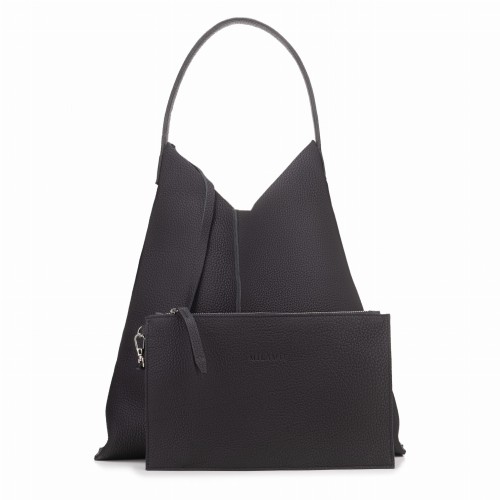 REBECCA torebka skórzana na ramię czerń – MILAMIE Warsaw