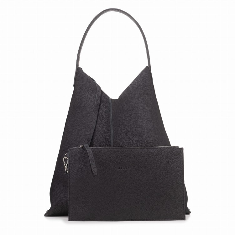 REBECCA torebka skórzana na ramię czerń – MILAMIE Warsaw