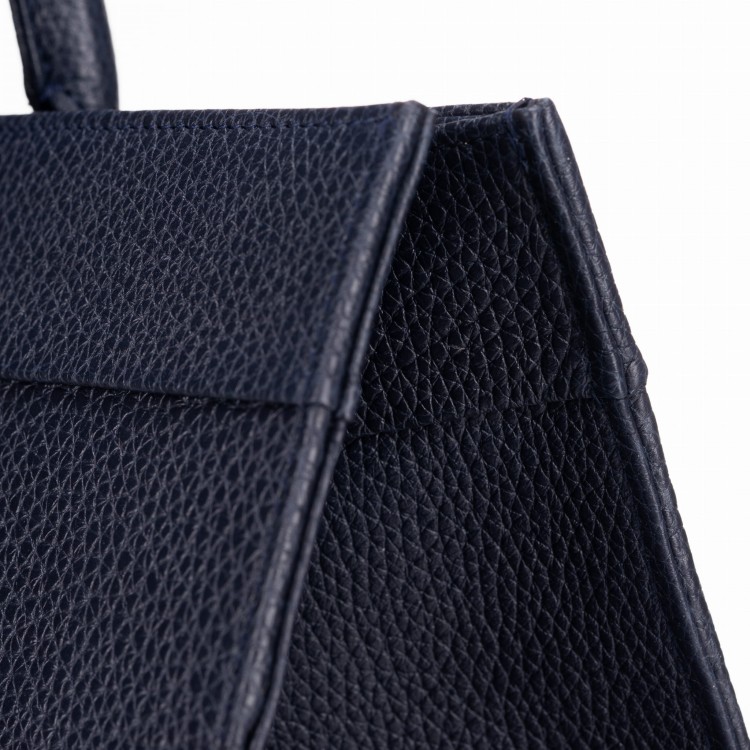 ZOYA shopper skórzany damski granat nocny detal zapięcia – MILAMIE Warsaw