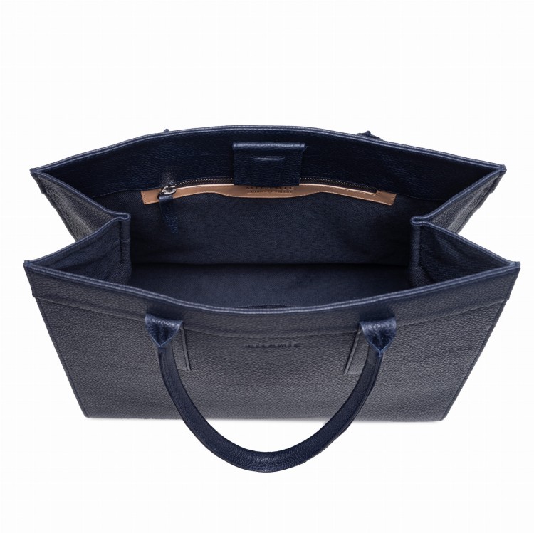 ZOYA shopper skórzany damski granat nocny wnętrze – MILAMIE Warsaw