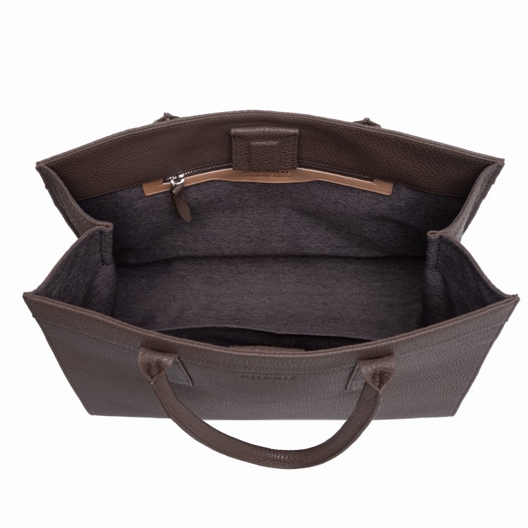 ZOYA shopper skórzany damski brąz czekoladowy wnętrze – MILAMIE Warsaw