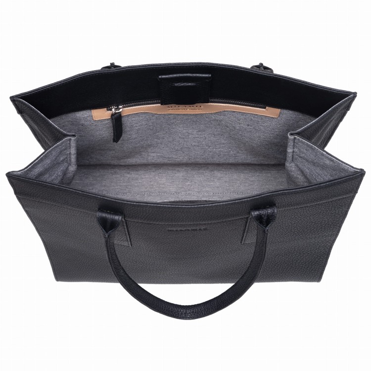 ZOYA shopper skórzany damski czerń wnętrze – MILAMIE Warsaw