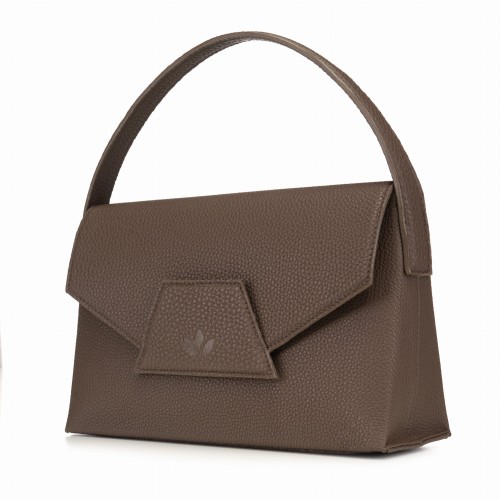 KELLY torebka klasyczna skórzana brąz czekoladowy widok z boku – MILAMIE Warsaw