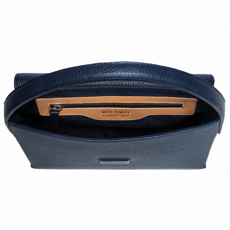 KELLY torebka klasyczna skórzana granat nocny wnętrze – MILAMIE Warsaw