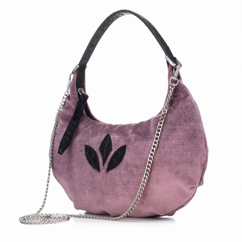 MONICA torebka wieczorowa skórzana różowy widok z boku – MILAMIE Warsaw