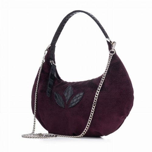 MONICA torebka wieczorowa skórzana bordo widok z boku – MILAMIE Warsaw