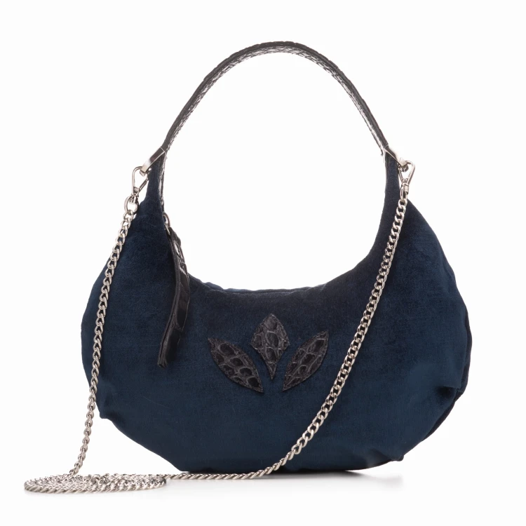 MONICA torebka wieczorowa skórzana granat nocny – MILAMIE Warsaw