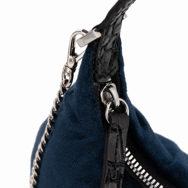 MONICA torebka wieczorowa skórzana granat nocny detal zapięcia – MILAMIE Warsaw