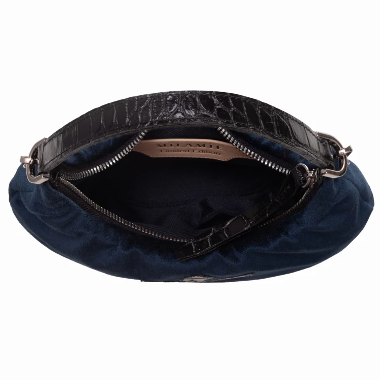 MONICA torebka wieczorowa skórzana granat nocny wnętrze – MILAMIE Warsaw