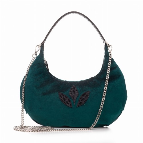 MONICA torebka wieczorowa skórzana butelkowa zieleń – MILAMIE Warsaw