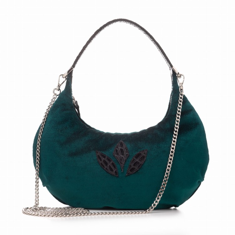 MONICA torebka wieczorowa skórzana butelkowa zieleń – MILAMIE Warsaw