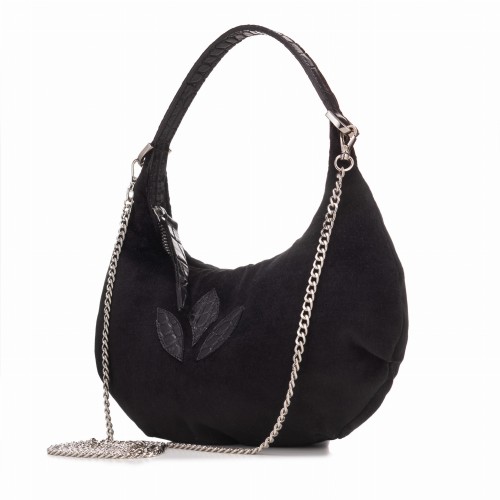 MONICA torebka wieczorowa skórzana czerń widok z boku – MILAMIE Warsaw