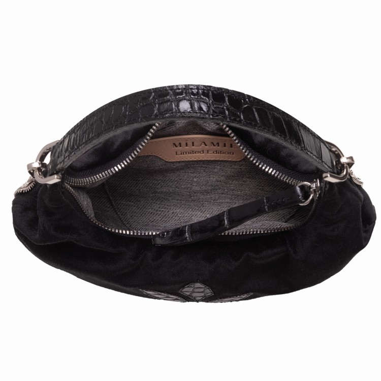 MONICA torebka wieczorowa skórzana czerń wnętrze – MILAMIE Warsaw